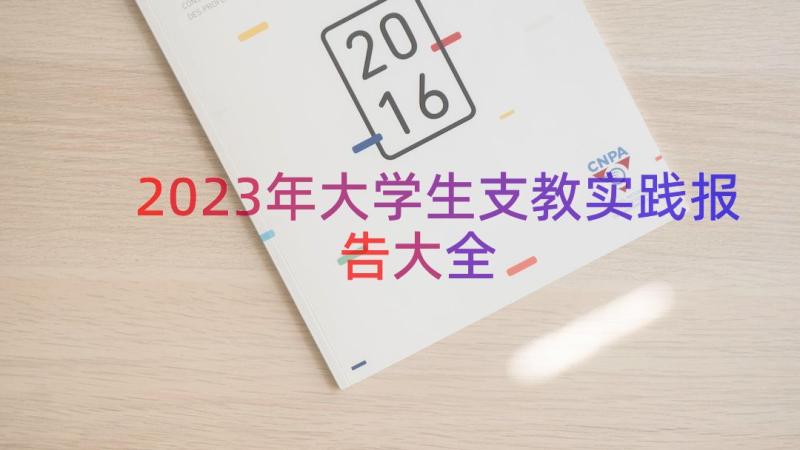 2023年大学生支教实践报告大全（20篇）