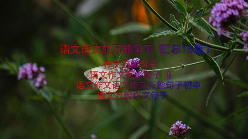 语文语文的万能句子（汇总15篇）