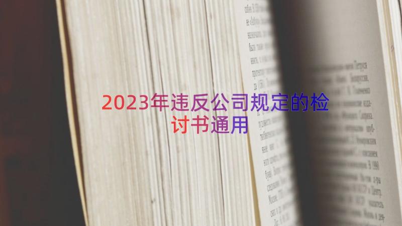 2023年违反公司规定的检讨书（通用16篇）