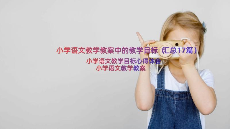 小学语文教学教案中的教学目标（汇总17篇）