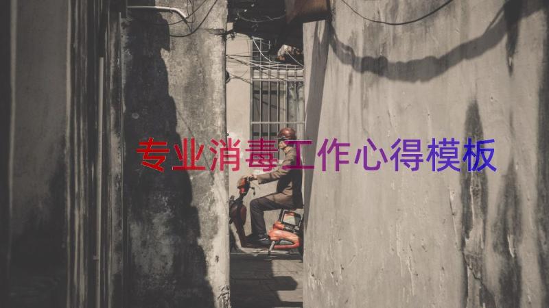 专业消毒工作心得（模板19篇）