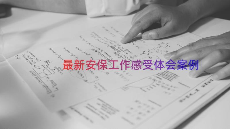 最新安保工作感受体会（案例16篇）