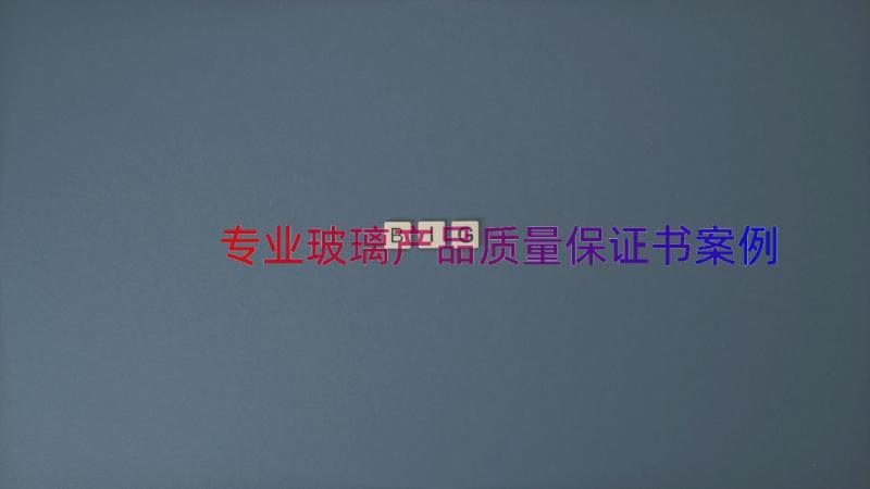 专业玻璃产品质量保证书（案例17篇）