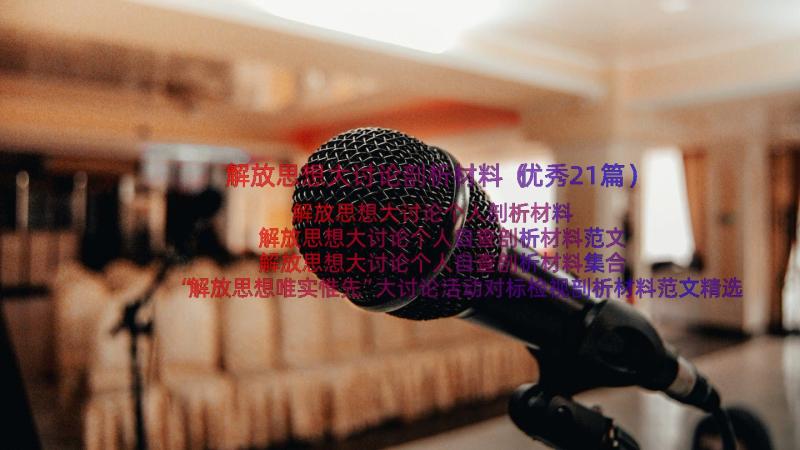 解放思想大讨论剖析材料（优秀21篇）