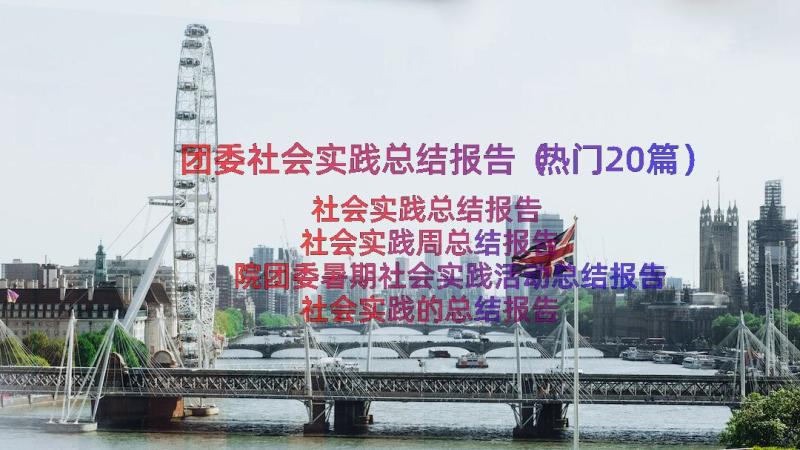 团委社会实践总结报告（热门20篇）