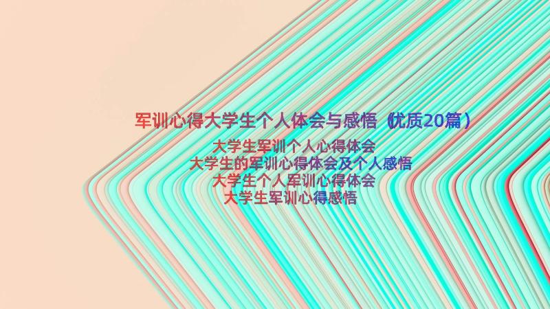 军训心得大学生个人体会与感悟（优质20篇）