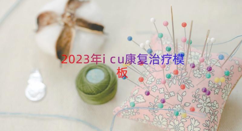 2023年icu康复治疗（模板19篇）