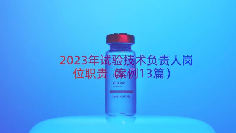 2023年试验技术负责人岗位职责（案例13篇）