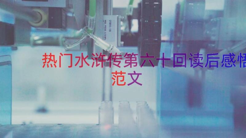 热门水浒传第六十回读后感悟范文（13篇）