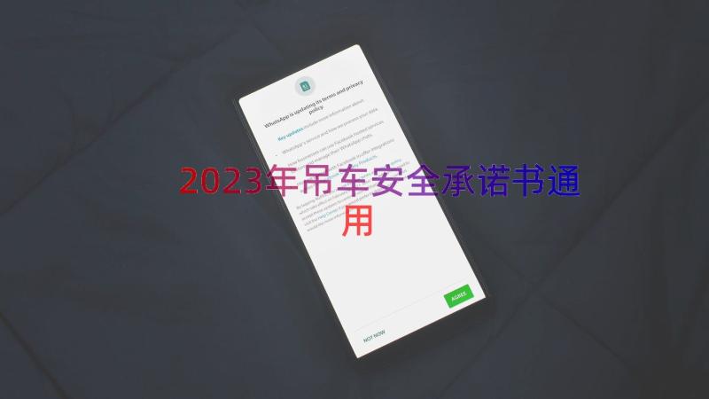 2023年吊车安全承诺书（通用15篇）