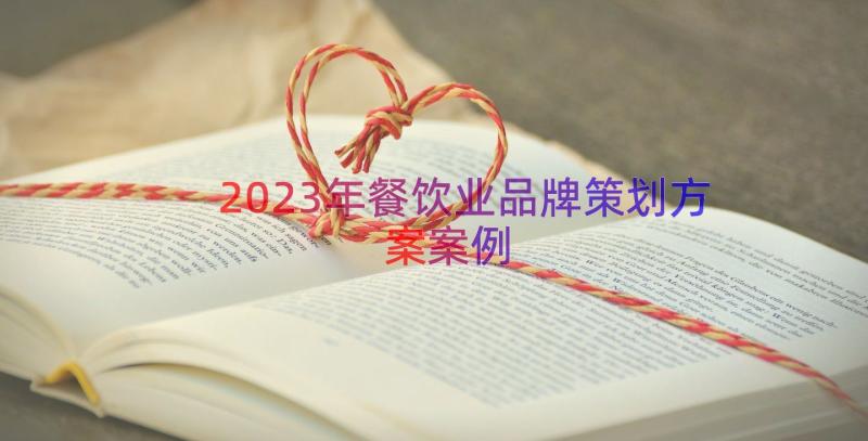 2023年餐饮业品牌策划方案（案例15篇）