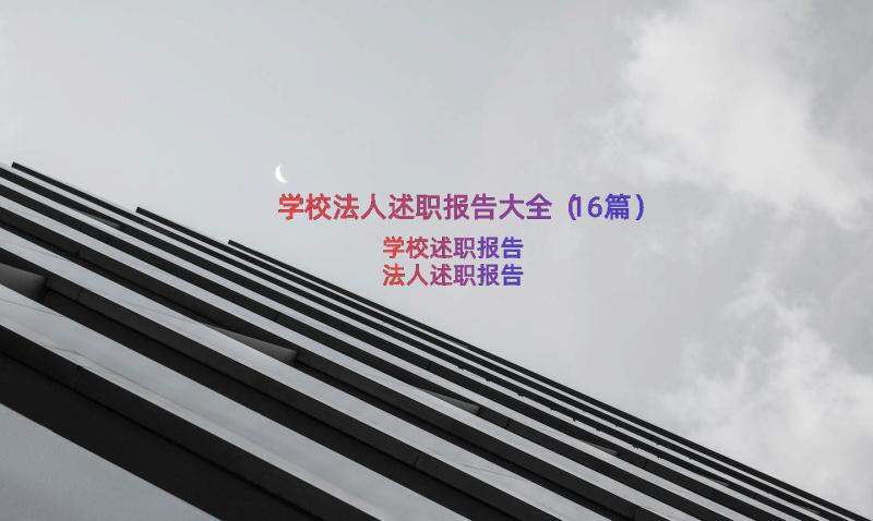 学校法人述职报告大全（16篇）