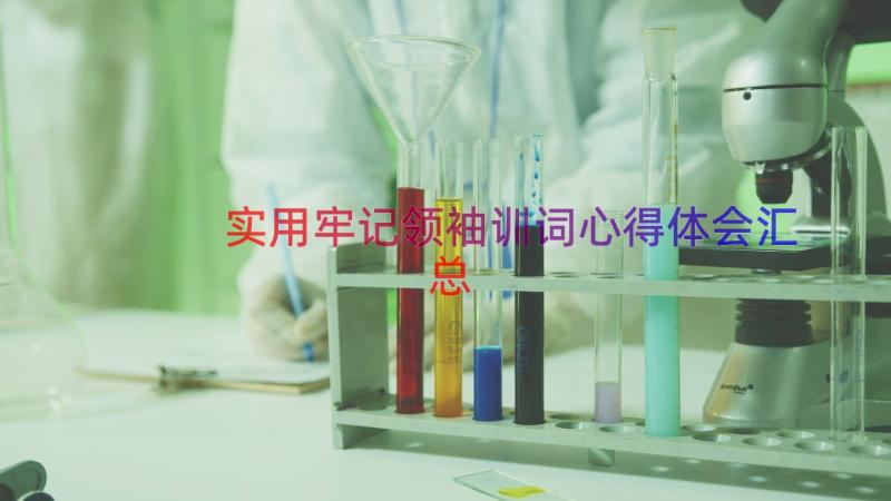 实用牢记领袖训词心得体会（汇总19篇）