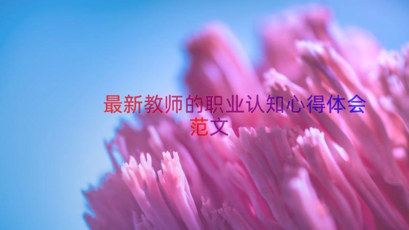 最新教师的职业认知心得体会范文（15篇）