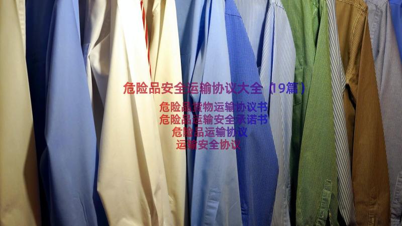 危险品安全运输协议大全（19篇）