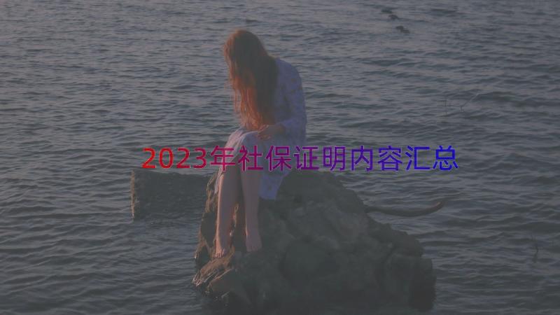 2023年社保证明内容（汇总14篇）