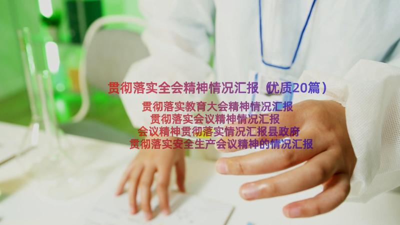 贯彻落实全会精神情况汇报（优质20篇）