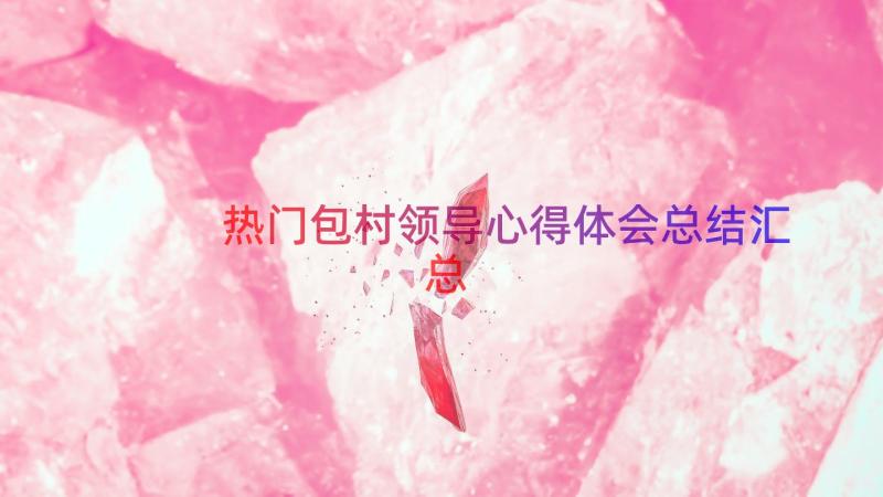 热门包村领导心得体会总结（汇总17篇）