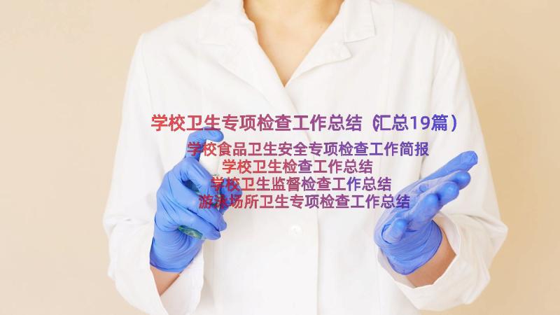 学校卫生专项检查工作总结（汇总19篇）