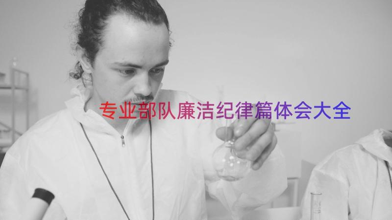 专业部队廉洁纪律篇体会大全（13篇）