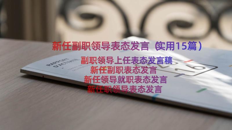 新任副职领导表态发言（实用15篇）