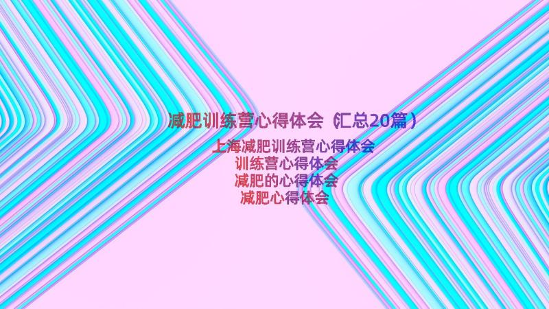 减肥训练营心得体会（汇总20篇）