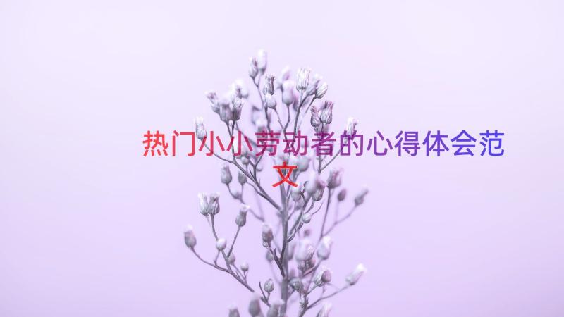 热门小小劳动者的心得体会范文（16篇）