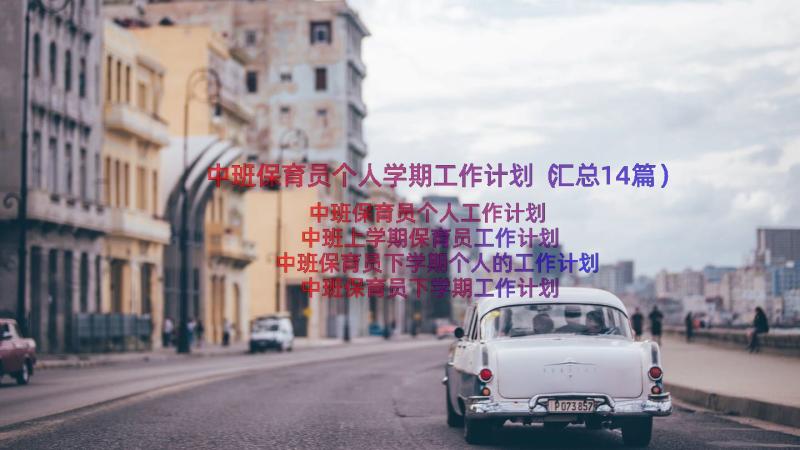 中班保育员个人学期工作计划（汇总14篇）