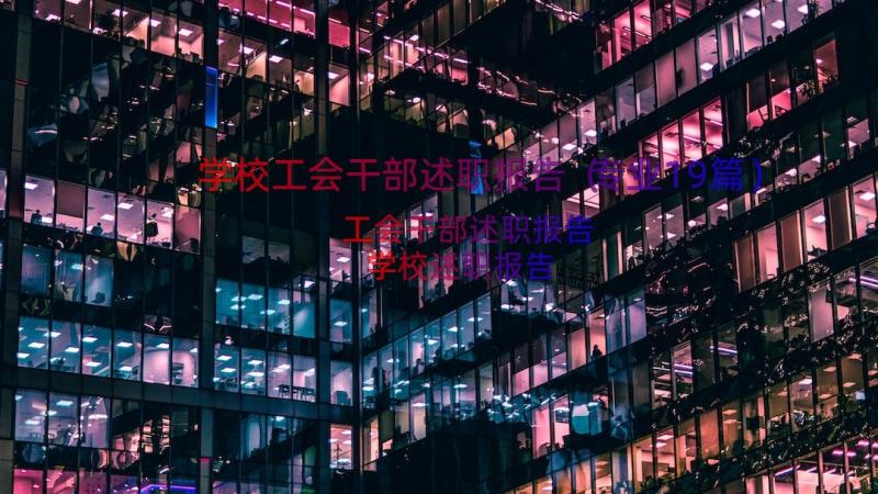 学校工会干部述职报告（专业19篇）