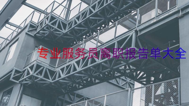 专业服务员离职报告单大全（18篇）