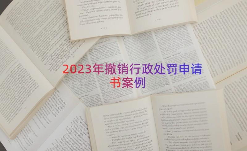 2023年撤销行政处罚申请书（案例16篇）