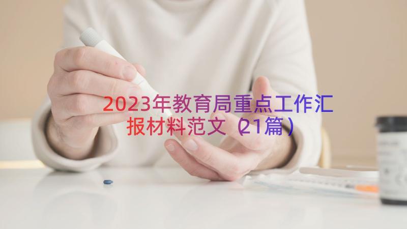 2023年教育局重点工作汇报材料范文（21篇）