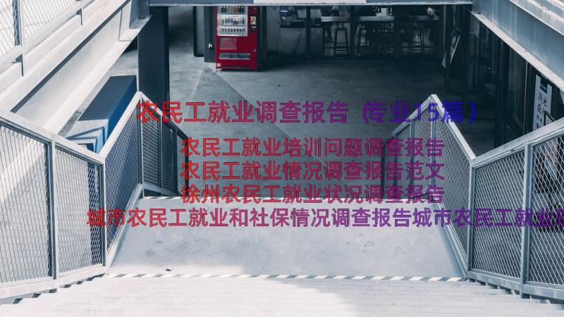 农民工就业调查报告（专业15篇）