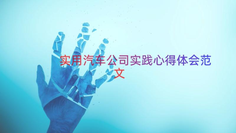 实用汽车公司实践心得体会范文（13篇）