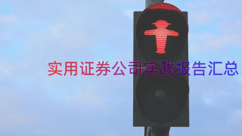 实用证券公司实践报告（汇总15篇）