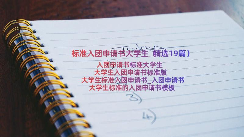 标准入团申请书大学生（精选19篇）