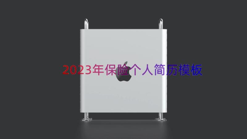 2023年保险个人简历（模板14篇）