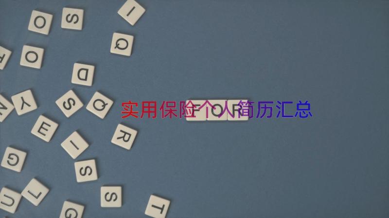 实用保险个人简历（汇总18篇）