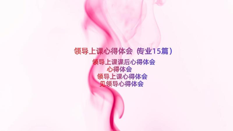 领导上课心得体会（专业15篇）