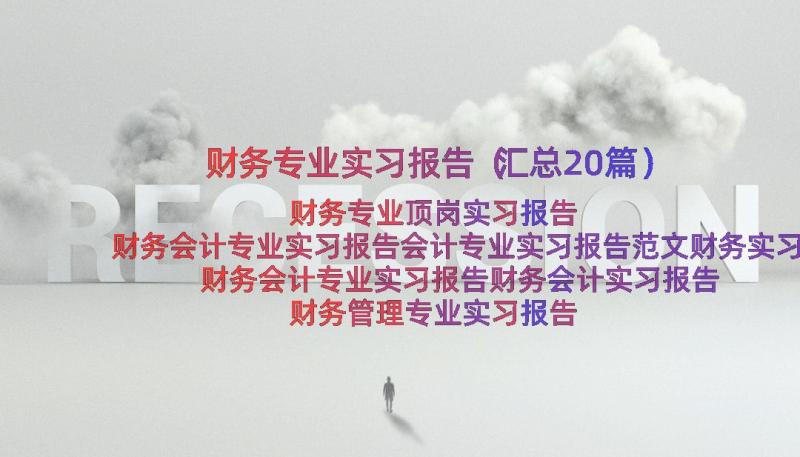 财务专业实习报告（汇总20篇）