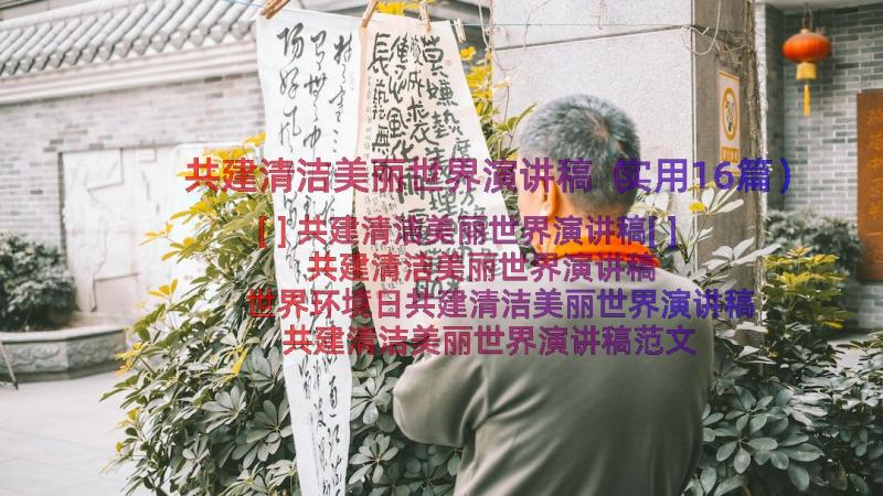 共建清洁美丽世界演讲稿（实用16篇）