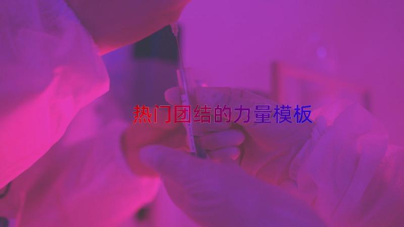 热门团结的力量（模板19篇）