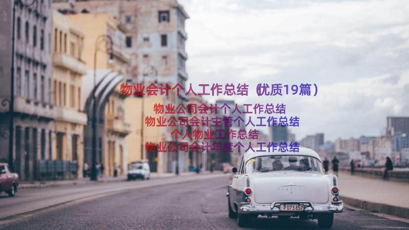 物业会计个人工作总结（优质19篇）