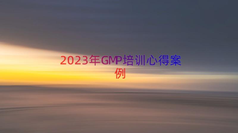 2023年GMP培训心得（案例14篇）