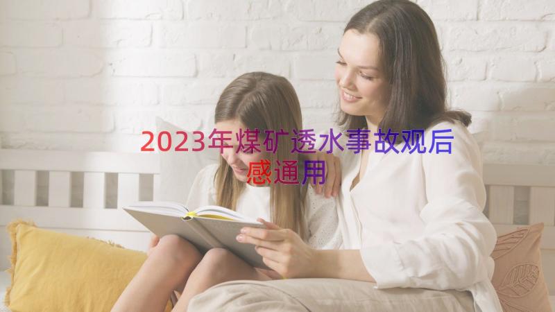 2023年煤矿透水事故观后感（通用16篇）