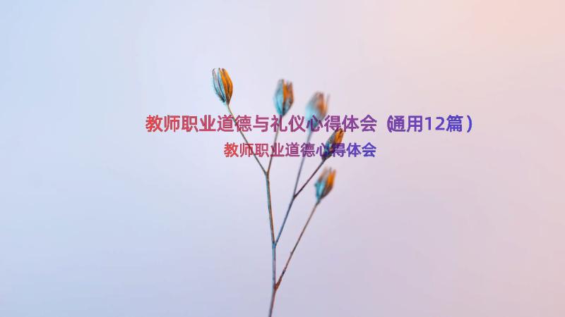 教师职业道德与礼仪心得体会（通用12篇）