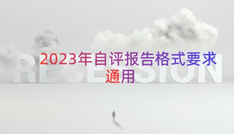 2023年自评报告格式要求（通用14篇）