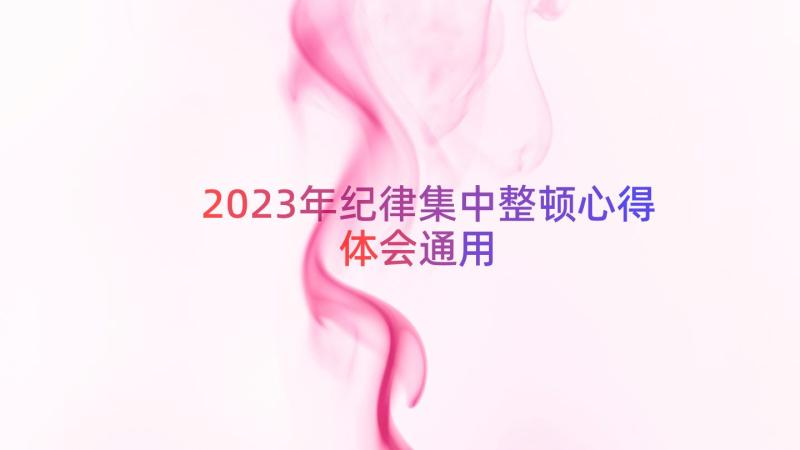 2023年纪律集中整顿心得体会（通用15篇）