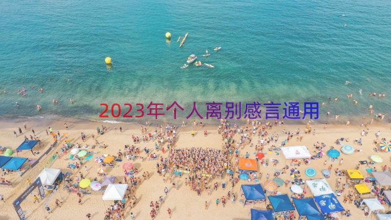 2023年个人离别感言（通用16篇）