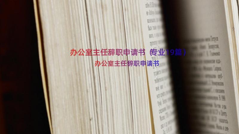 办公室主任辞职申请书（专业19篇）